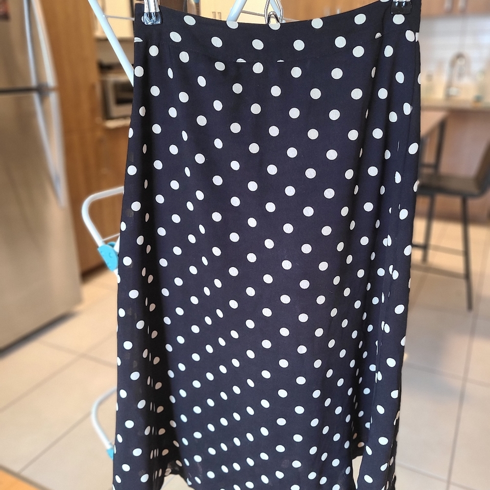 Polka dot midi skirt